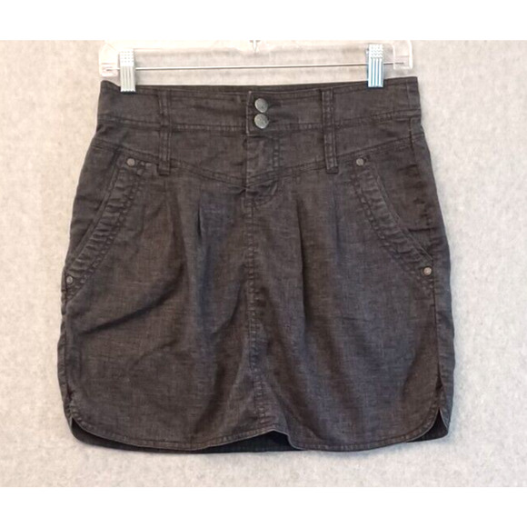 prAna Lisbeth Hemp Blend Short Skirt Size 0 Active Pickleball Gray UPF 50 - Picture 5 of 16